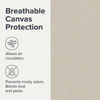 Household Essentials Canvas Sweater Storage Bags 2 Pack, Breathable Under Bed & Closet Organizer with Clear Window & Zipper, Soft-Sided Storage for Sweaters, Blankets & Linens - Image 3
