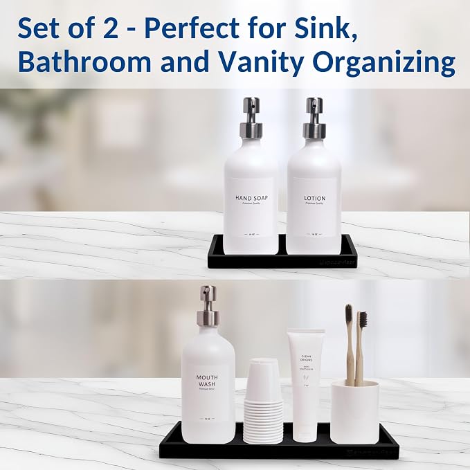 Spacewiser Countertop & Vanity Silicone Tray – 2 PC (11.7" & 7.7") Set - Image 4