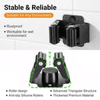 24 Pcs Screwdriver Holder Wall Mount Broom Holder Wall Mount Heavy Duty Metal Mop Hanger Rack for Garage Kitchen Laundry Garden Tool Organizer Black - Image 3