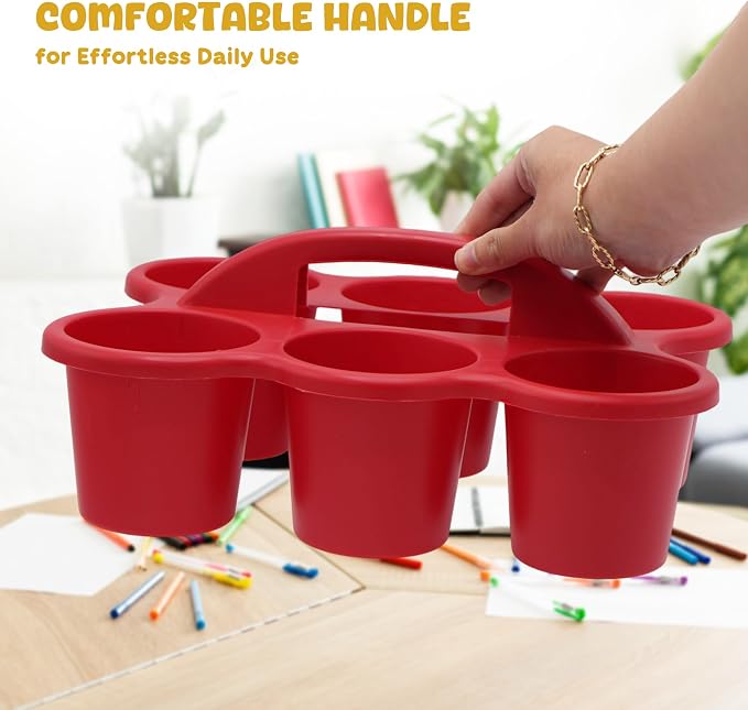 4E's Novelty 4 Pack Caddy for Classroom, Classroom Pencil Caddy, Durable Table Cup Drink Holder, Sturdy Schools Desk Bin, Craft Caddy, Colorful Art Supply Caddies for School Home, Teacher Organizer - Image 8