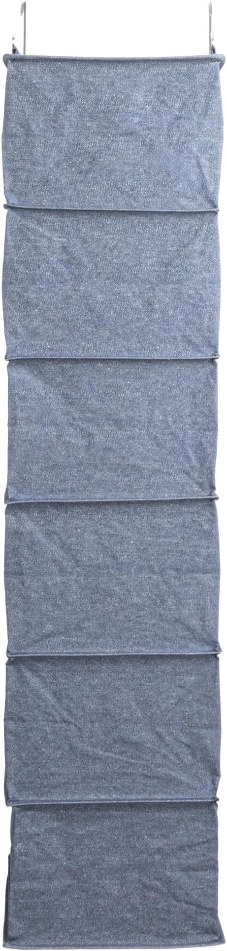 Household Essentials Hanging Cotton Blend Closet Organizer with 6 Storage Shelves, Denim - Image 8