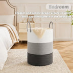 Artfeel Laundry Basket,Woven Cotton Rope Laundry Hamper,80L for Decorative Storage of Dirty Clothes,Toys and Blankets in Bathroom,Bedroom and Living Room - Image 4