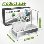 Ewaiira Stainless Steel Sink Caddy, Sponge Holder for Kitchen Sink 9.8″ - Image 2