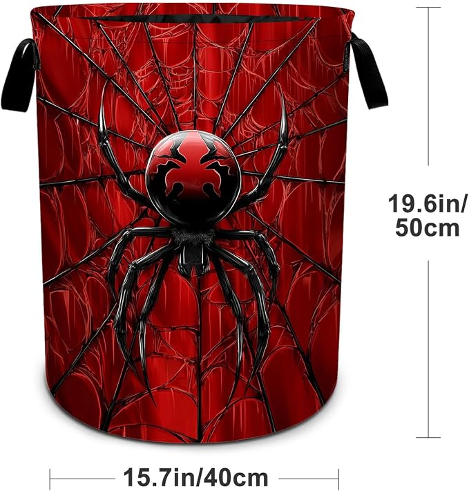Halloween Laundry Basket Foldable Laundry Hamper With Handles Clothes Storage Bucket Organizer Laundry Bag For Bedroom Bathroom Laundry Storage 19.6 x 15.7 - Image 2