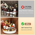 11.8" Lazy Susan Organizer for Cabinet, Turntable Spice Rack with Non-Slip Base & Raised Lip, Pantry Organization and Storage, Kitchen, Fridge, Makeup Vanity, Bathroom Countertop, Under Sink - Image 3