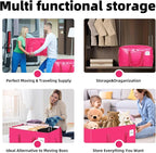 Moving Bags Heavy Duty Hot Pink – Large Packing Bags for Moving, Extra Large Storage Totes with Zippers and Handles - Image 2