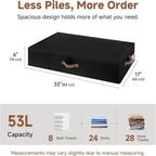 StorageWorks 6 Inch Low Profile Under Bed Clothes Storage Bins with Lids | Reinforced Structure, Resists Sagging, Handles & Label Holder, Foldable Stackable Closet Storage for Clothes, Blankets, Toys - Image 2