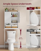 VASAGLE Over the Toilet Storage Cabinet, Doors, Adjustable Shelves, 24.6''W - Image 7