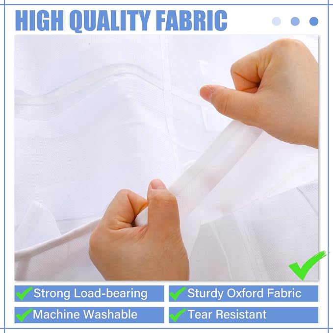 Windyun 2 Pcs 40 Pocket Over The Door Shoe Organizer, White - Image 6