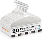 HOUSE DAY Ivory Plastic Hangers 20 Pack - Ultra-Thin Heavy Duty Non-Velvet by HOUSEDAY