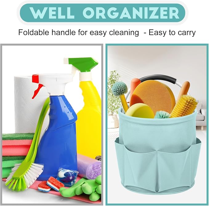 17L Cleaning Caddy for Cleaning Supplies with Handle,Cleaning Supplies Organizer Bucket for Home Garden - Image 5