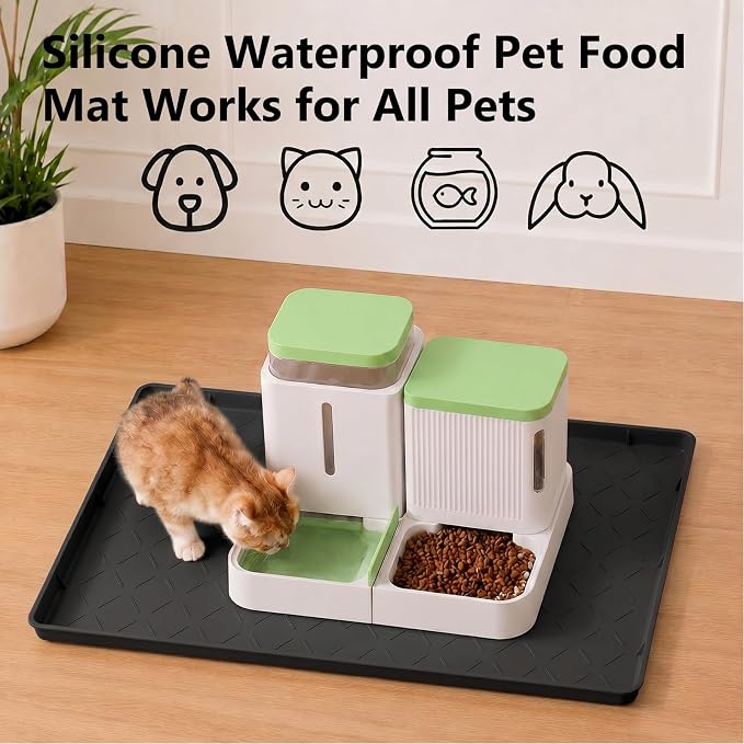 MateeyLife Silicone Waterproof Mat for Dog & Cat Food Mat 19"X12" - Image 4