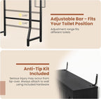 Over The Toilet Storage Cabinet,23.6" W Bathroom Organizer, Black - Image 6