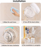 2-Pack Suction Cup Shower Caddy Set, Wall Mounted Suction Rack, Bathroom Shower Shelf Basket Set with Shower Organizer and Toothbrush Holder (No Drilling Required) - Image 5