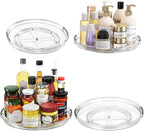 LAMU 4 Pack Lazy Susan Organizer Turntable for Cabinet, Pantry Organizers and Storage, Rotating Condiment Organizer for Kitchen, Table Top, Fridge, Countertop, Spice Organization, 12''x2, 10.6''x2 by YourHome-OrganizationHelper