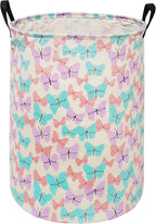 MAIZMZ Storage Bins Toys Box Kids Baby Hamper Waterproof Laundry Basket Canvas Collapsible Gift Organizer Bin for Home/Dorm/Kitchen/Pet/Office/Closet/Shelf/Gift Baskets(Butterfly) by Unknown