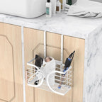 Hair Dryer Holder 3in1 Hair Tool Organizer/Wall Mounted,Cabinet Door or Desk-based Blow Dryer Holder/Height-adjustable Curling Iron Holder/Bathroom Cabinet Organizer for Flat Irons Curling Wand - Image 6