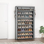 LANTEFUL Shoe Rack with Covers 10 Tier Tall Shoe Rack Organizer Large Capacity Shoe Shelf Storage 40 Pairs Space Saving Free Standing Shoe Storage Organizer for Closet, Entryway, Dorm, Grey - Image 2