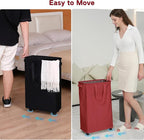 efluky Slim Laundry Hamper with Wheels, Rolling Laundry Basket for Clothes, Small Laundry Basket for Bedroom, Dorm and Laundry Room, 60L (12.7 Gallons) Red - Image 4