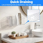 4 Pack Adhesive Cabinet Door Organizer, Bathroom Cabinet Door Organizer Bins for Inside Cabinets Doors Storage, Clear Wall Mounted Caddy for Kitchen Pantry, Bathroom Countertops, 10.63x3.62x3.94 Inch - Image 3