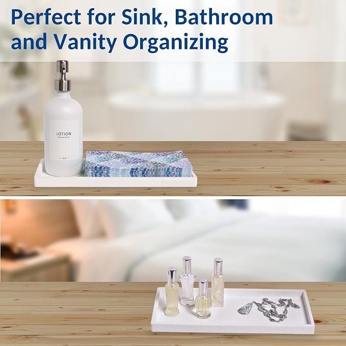 Spacewiser Silicone Countertop & Vanity Bathroom Tray – 2 PC 11.7" - Image 6