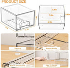 Yieach 8 Pack Small Stackable Storage Bins,Clear Acrylic Drawer Boxes,Medicine Cabinet Organizer,Plastic Containers for Organizing Vanity,Undersink,Pantry,Bathroom Makeup Organizer,Home Organization - Image 3