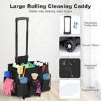 Housolution Rolling Cleaning Caddy Bag with Wheels, Black - Image 2