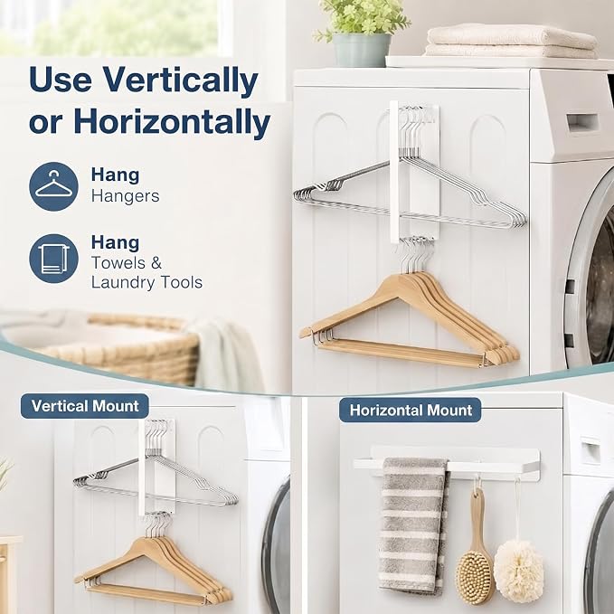 Magnetic Hanger Organizer for Washing Machine & Closet Laundry Room,Hanger Storage Rack Stacker - Image 5