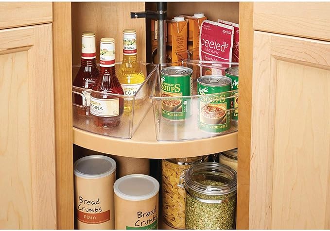Oubonun Lazy Susan Cabinet Organizer Bins for Kitchen 6 Pack, 1/8 Wedge - Image 5