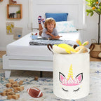 MAIZMZ Baby Waterproof Storage Basket Kids Hamper Nursery Bins Organizer Gift Toy Box Laundry Basket for Women Large Canvas Collapsible Chest for Home/Dorm/Office/Room Decor - Image 5