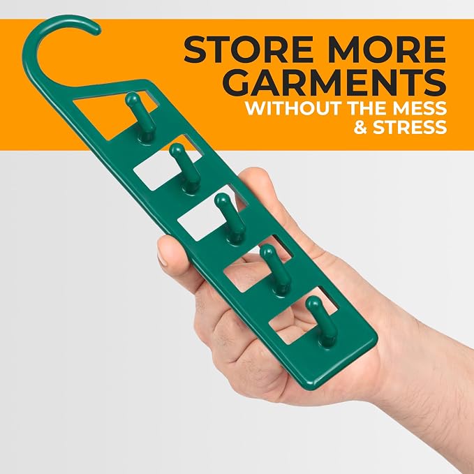 CraftyCrocodile Space Saving Hangers for Clothes - 4 in Pack, Heavy Duty Plastic, Multi Closet Space Savers for Shirts, Pants, Jeans, Sweaters - Hanger Organizer Space Saver - Image 8