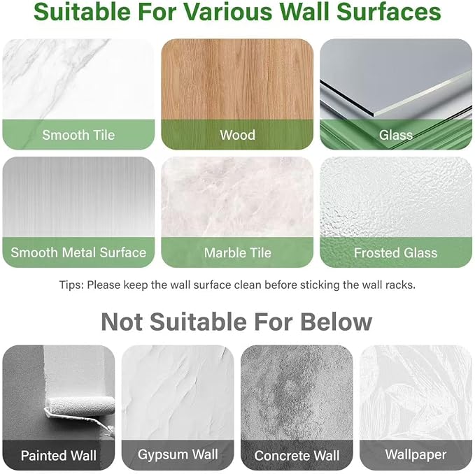 5 Pack Broom and Mop Organizer Wall Hanging, Adhesive Broom Holder, Silver - Image 5
