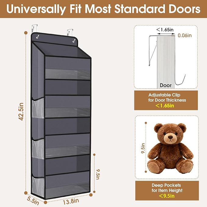 Over The Door Organizer Storage behind Door Hanging Organizer for Nursery - Image 2