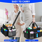Cleaning Caddy Bag, Cleaning Supplies Organizer for Housekeepers, Housekeeping Caddy with Handle and Detachable Padded Cushion, Black - Image 5