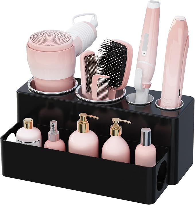 Lifewit Hair Tool Organizer Dryer Holder Countertop with 4 Cups, Black by Lifewit