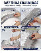 Fantictas Vacuum Storage Bags with Hand Pump, 10 Pack, 27.6 x 19.7 in - Image 5