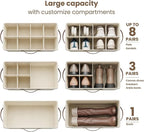 Varhomax Shoe Organizer Box for Closet, Small Fabric Storage Basket Beige - Image 4