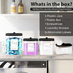 COAZEX 4 Pack Clear Laundry Pods Container & Dryer Sheet Holder,Black Lids - Image 7