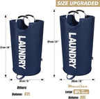 Maxsilan 90L Large Laundry Basket Bag, Collapsible Tall Hamper, Dark Blue - Image 3