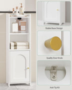 Hzuaneri Bathroom Storage Cabinet, Narrow Toilet Paper Cabinets with Doors - Image 4