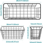 MaraFansie Hanging Kitchen Baskets, 2 Pack Wire Storage Basket Over Cabinet Door Organizer with Adhesive Hooks, No Drilling Pantry & Cabinet Organization for Kitchen Bathroom, Extra 2 Hooks, Black - Image 7