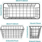 MaraFansie Over the Cabinet Door Organizer Wall Wire Baskets Hanging Kitchen Basket Shelf for Cabinet & Pantry Organization and Kitchen, Bathroom, Bedroom Storage, with Adhesive, Black, 3 Pack - Image 3