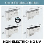 Toothbrush Holders for Bathrooms Wall Mounted, 6 Slot Toothbrush Holder with 2 Automatic Toothpaste Dispensers, 2 Magnetic Cups, Large Capacity Bathroom Organizer, Wall Storage with Drawer - Image 2