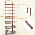 Moforoco Over The Door Pantry Organizer, Pantry Door Organizer Shelves, Kitchen Organizers and Storage, Hanging Basket Wall Spice Rack Seasoning Shelves, Laundry Room Bathroom accessories（Brown ） - Image 5