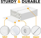 SpaceAid 10 Pack Bed Sheet Organizers and Storage, Foldable Sheet Organizer for Linen Closet, Sheets Set Folder Keeper with Window XL (Queen & King Size) Organizing Bedding Container, White - Image 6
