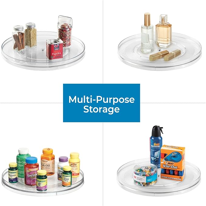 iDesign 14.5-Inch Lazy Susan Organizer, Clear - Image 3