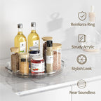 LAMU 4 Pack 12'' Lazy Susan Organizer Turntable for Cabinet, Pantry Organizers and Storage, Rotating Condiment Organizer for Kitchen, Table Top, Fridge, Countertop, Spice Organization - Image 3