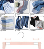 GUANJUNE Clothes Pants Hangers, Space-Saving Skirt Holders with 360 ° Swivel Hooks, Adjustable Clips, Trouser Hangers, Clothes Coat Garment Jeans Hangers (10 Pack, Pink) - Image 4