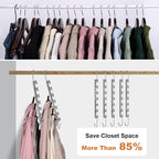 Sindax Space Saving Hangers Telescopic, 6 Holes Clothes Hangers Adjustment to 9 Holes, Upgraded Sturdy Metal Clothes Hangers Space Saving for Heavy Clothes, Closet Organizers and Storage - 8 Pack - Image 3