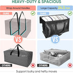 BALEINE 8-Pack Oversized Moving Bags with Reinforced Handles, Heavy-Duty Storage Tote for Clothes, Moving Supplies (Black, 8-Pack) - Image 4